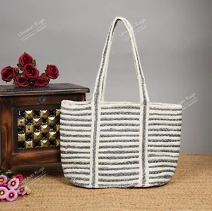 Indische Jutetasche handgefertigte bunte Damen-Schultertasche, Damenhandtaschen - Bild 1 von 3