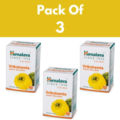 3 X Himalaya Wellness Hierbas Puras Vrikshamla Peso - Controla el Peso - 60 Comprimidos Foto 1 de 4