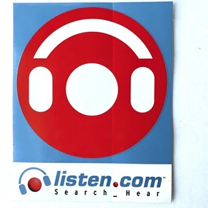 Vintage Listen.com Search_Hear Aufkleber Kopfhörer Logo Y2K Dot Com Ära 4"x5" - Bild 1 von 4