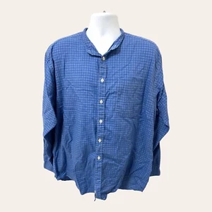 Gitman Bros Mens Button Casual Shirt Blue Geometric Pattern Size XL - Picture 1 of 10