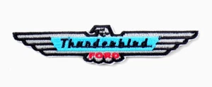 FORD THUNDERBIRD EMBROIDERED PATCH IRON/SEW ON 4-5/8" x 1" T-BIRD V8 SEDAN COUPE - Bild 1 von 2
