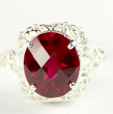 CREATED RUBY Sterling Silver Ladies Ring -Handmade • SR009 - Image 1 of 4