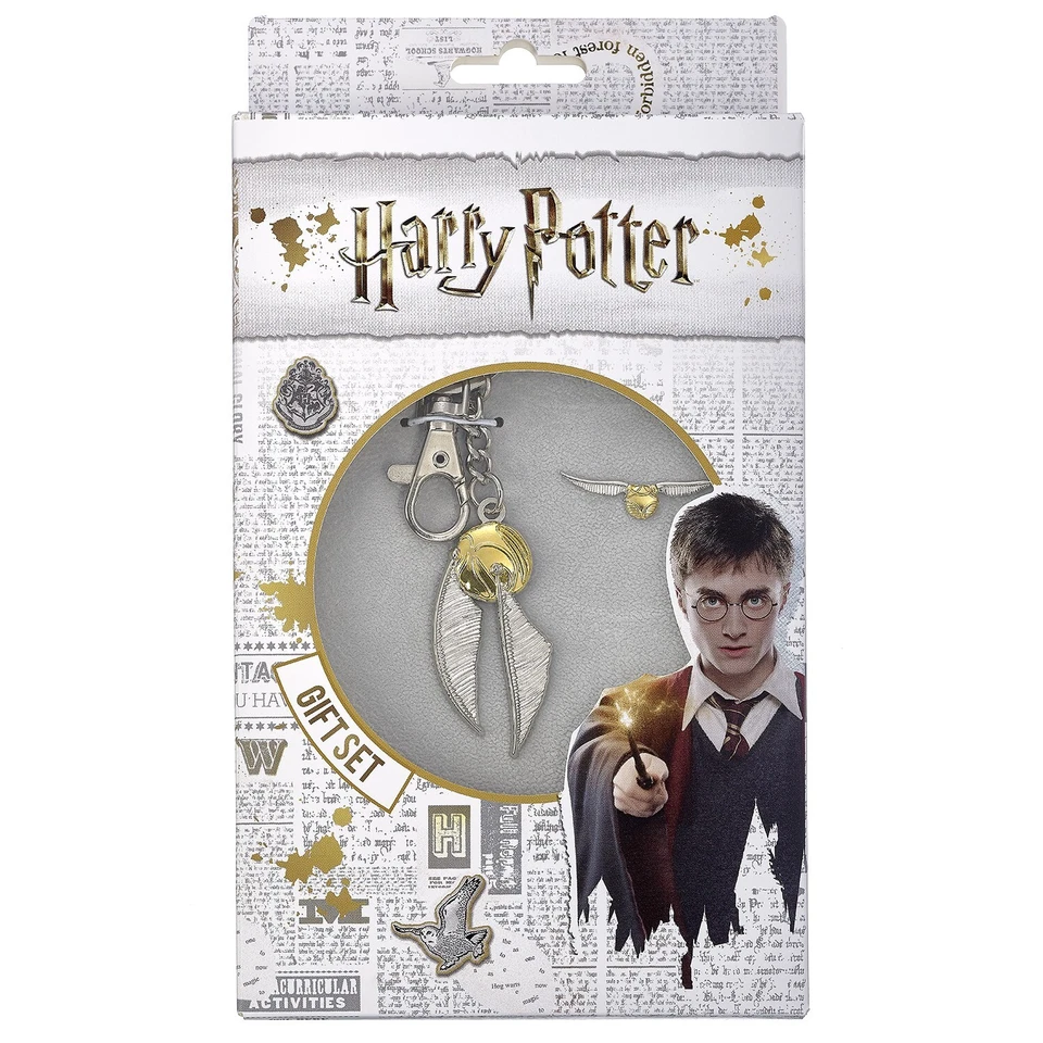 Harry Potter Set Portachiavi e Spilla Boccino D'Oro Ufficiali Golden Snitch - Immagine 1 di 3