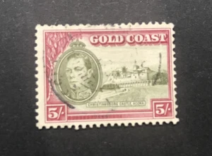 Gold Coast George VI 5/- SG131 Fine Used C/V £38 - Picture 1 of 2