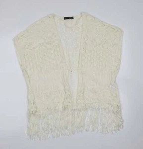 Primark Womens Ivory V-Neck Acrylic Blend Cardigan Size S - Open knit - Picture 1 of 12
