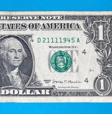 21 November 1945 (D 21111945 A) BIRTHDAY Note $1 One Dollar Bill - Image 1 of 4