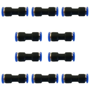 (Qty 10) 1/8" OD Tube Pneumatic Straight Union, Push To Connect Air Fitting - Picture 1 of 4