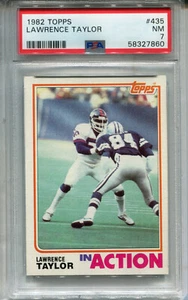 1982 Topps #435 Lawrence Taylor Rookie PSA 7 NM New York Giants - Foto 1 di 2