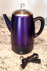 Moss & Stone Percolator Coffee Pot Electric 10 Cup Stainless Steel Purple - Picture 1 of 12
