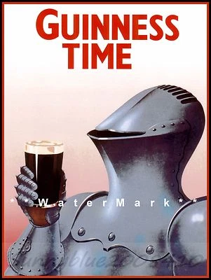 Knight Time Is Guinness Time Drink Vintage Poster Print Retro Beer Advertisement - Image 1 of 4