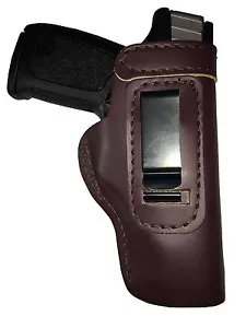 LT CUSTOM MAHOGANY IWB Leather Gun Holster YOU CHOOSE:rh,lh-laser-slide-belt-mag - Picture 1 of 10