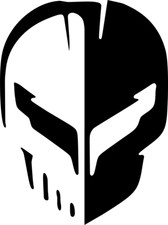 Corvette Jake Skull Logo Vinyl Decal; Cars, ZR1, Grand Sport, C5, C6, C7