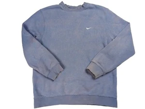 VTG Nike Sweatshirt Men's Large Swoosh Crewneck Sweater Sun Faded Periwinkle Y2K - Picture 1 of 12