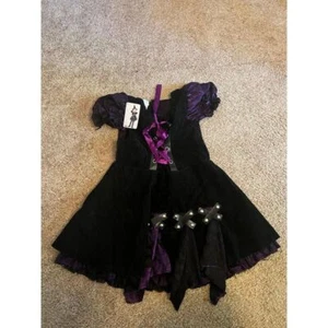 Lila Punk Hexe Halloween Kostüm Gr. L 12-14 Kinder - Bild 1 von 4