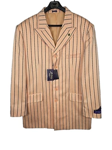 J. Giacca tuta blazer uomo Vital 46L pesca/nero gessato - nuova con etichetta - Foto 1 di 8