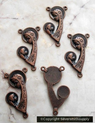 5 Colgantes de eslabones rosario Virgen María Bebé Jesús cobre religioso católico cfp093 Foto 1 de 4