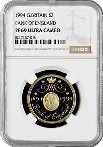 Great Britain 2 pounds 1994, NGC PF69 UC, "300th Anniversary - Bank of England" - Picture 1 of 2