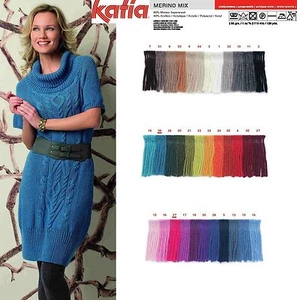 50 g MERINO MIX KATIA Merino Superwash lana merino fina SELECCIÓN DE COLORES lana suave - Imagen 1 de 11