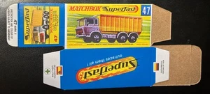 Matchbox Superfast #47 DAF Tipper Container Truck ‘70-‘71 Type G Repro Box - Picture 1 of 2