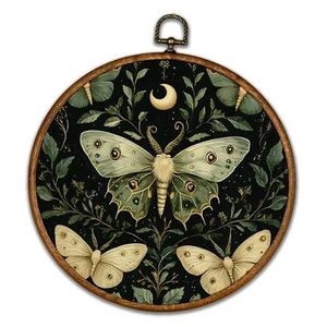 Vintage Butterfly Round Wall Art Decor - Retro Insect Floral Wall Art Canvas - Picture 1 of 8