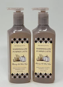 2 BATH & BODY WORKS MARSHMALLOW PUMPKIN LATTE CLEANSING GEL HAND SOAP WASH 8OZ - Picture 1 of 7