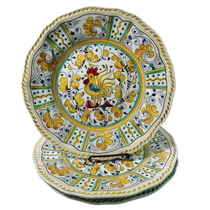 "Juego de 3 platos de cena de gallo amarillo melamina Le Cadeaux patio de granja 11""" - Imagen 1 de 8