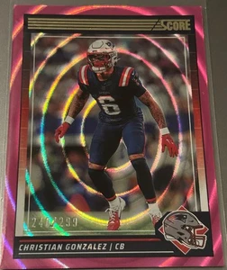 CHRISTIAN GONZALEZ 2024 PANINI SCORE PINK ELLIPSE PARALLEL SP /299 - Foto 1 di 1