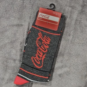 Coca-Cola Crew Sock 1 Pair Shoe Size 6.5-12 Funny Novelty NEW - Picture 1 of 4