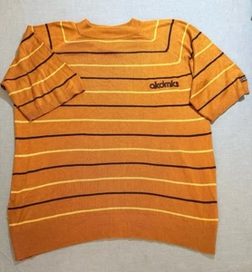 Akademiks Pullover Herren XXXL Orange Gestreift 100% Acryl Y2K Kurzarm. - Bild 1 von 9