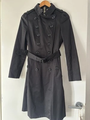 Authentic Burberry Cotton Blend Black Mid Length Double Breasted Trench Coat - Image 1 of 4
