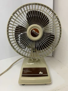 Vintage Galaxy LASKO Personal 6” Electric Fan 2 Speed Almond Color Brown Blades - Picture 1 of 3