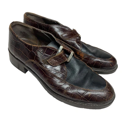 Brighton Womens Shoes Size 8 M Brown Slip On Block Heels Leather Dress - Image 1 of 4