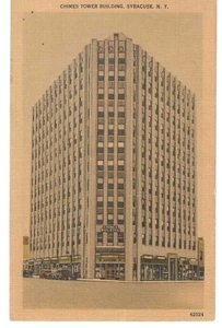 Chines Tower Building, Syracuse, NY 1920's unused black printed card - Picture 1 of 2