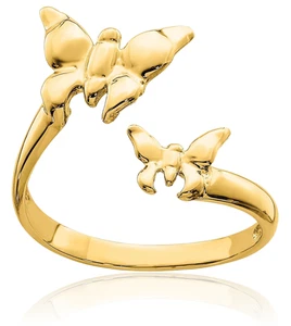 Anillo ajustable mariposa oro amarillo macizo 14K - Imagen 1 de 10