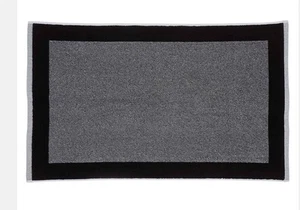 URBANARA 2xBadematte Ventosa Schwarz + Weiß 60x150cm, 100% Bio-Baumwolle - Bild 1 von 4