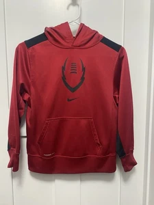 Nike Therma Fit Boys Red Hoodie Sweatshirt Football Size Youth Medium Athletic - Picture 1 of 12