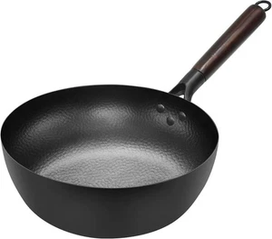 Padella antiaderente padella antiaderente 10 pollici acciaio al carbonio padella wok per friggere uova - Foto 1 di 2