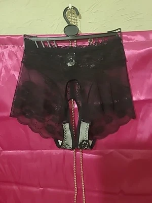 Mieder Ouvert Hoch  Stramm 36 Durchsichtig Geblümt Hoher Po Ausschnitt - Bild 1 von 4