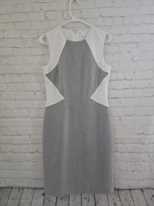Calvin Klein Dress Womens Sz6 White Heathered Grey OfficeSiren Career Wear - Picture 1 of 5