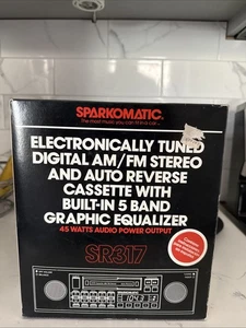 Sparkomatic SR317 Cassette Electronic AM FM Stereo 12 Volt Car Radio Vintage - Picture 1 of 4