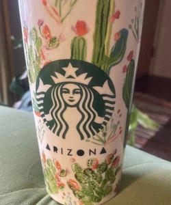 Starbucks 2016 Arizona Cactus Ceramic Coffee Tea Tumbler Mug with Lid - Picture 1 of 9