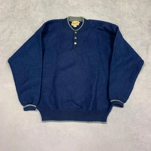 Woolrich Maglione Maglia 1/4 Bottone Maglia Nonno Maglione Uomo XL - Foto 1 di 5