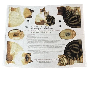 Fluffy & Tabby Patty Reed Design Collectable Stuffed Cat Panel Door Stop Pillow - Picture 1 of 12