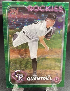 2024 Topps #638 Cal Quantrill Green Crackle Foil #/499 Colorado Rockies - Foto 1 di 2