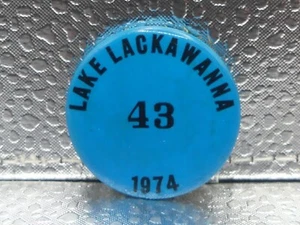 Vintage Lake Lackawanna New Jersey 1974 43 Blue & Black Vintage Rare Pinback Button - Bild 1 von 9