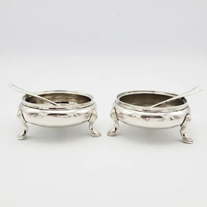 Pair 18th C Dutch Sterling First Standard Open Salts 1789 French Occupation - Picture 1 of 12