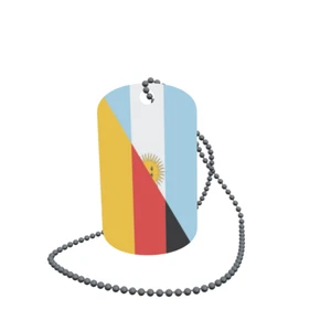 Dog Tag Flagge Fahne Argentinien-Deutschland Erkennungsmarke Alu 30 x 50 mm - Foto 1 di 1