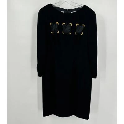 Vestido vintage Bill Blass para mujer talla 14 negro bordado Peek A Boo evento noche Foto 1 de 4