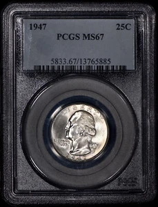 1947 Washington Quarter 25c PCGS MS67 - Nice Coin! - Picture 1 of 3