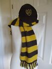 Retro yellow & brown, wool blend, school cap and striped scarf